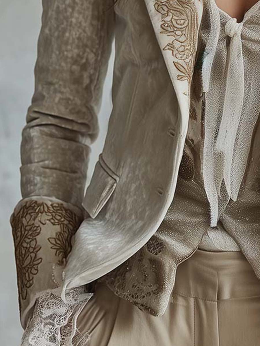 Ivory | Women's Embroidered Tailored Blazer