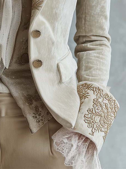 Ivory | Women's Embroidered Tailored Blazer
