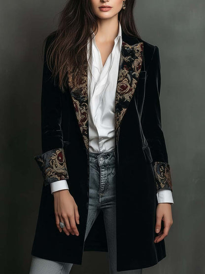 Noir Baroque | Women's Slim Fit Lapel Blazer