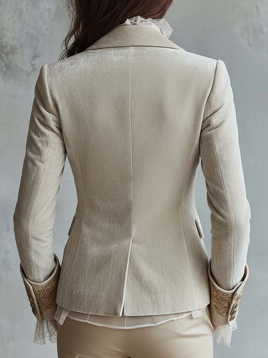 Ivory | Women's Embroidered Tailored Blazer