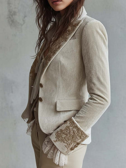 Ivory | Women's Embroidered Tailored Blazer