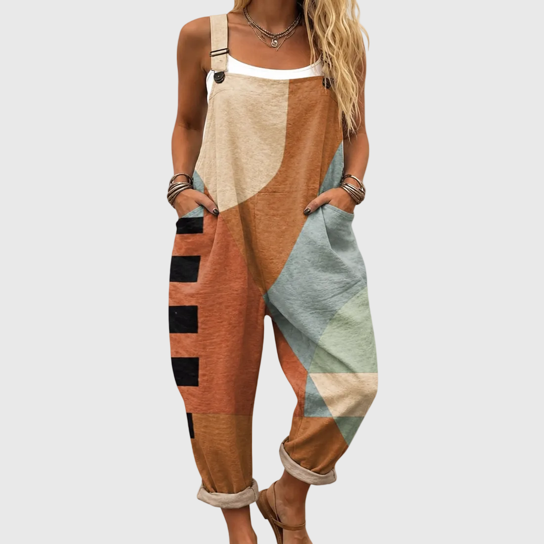 Vivian | Geometric Patch Jumpsuit
