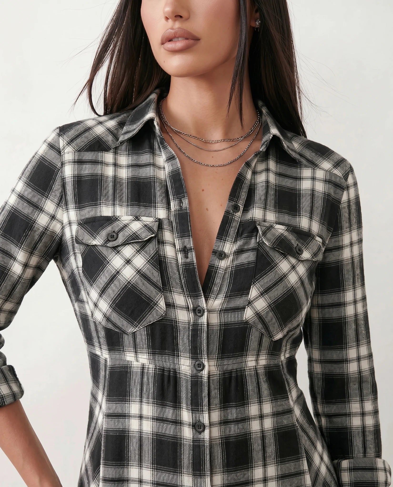 MARILENA | PLAID MAXI DRESS FOR WOMEN