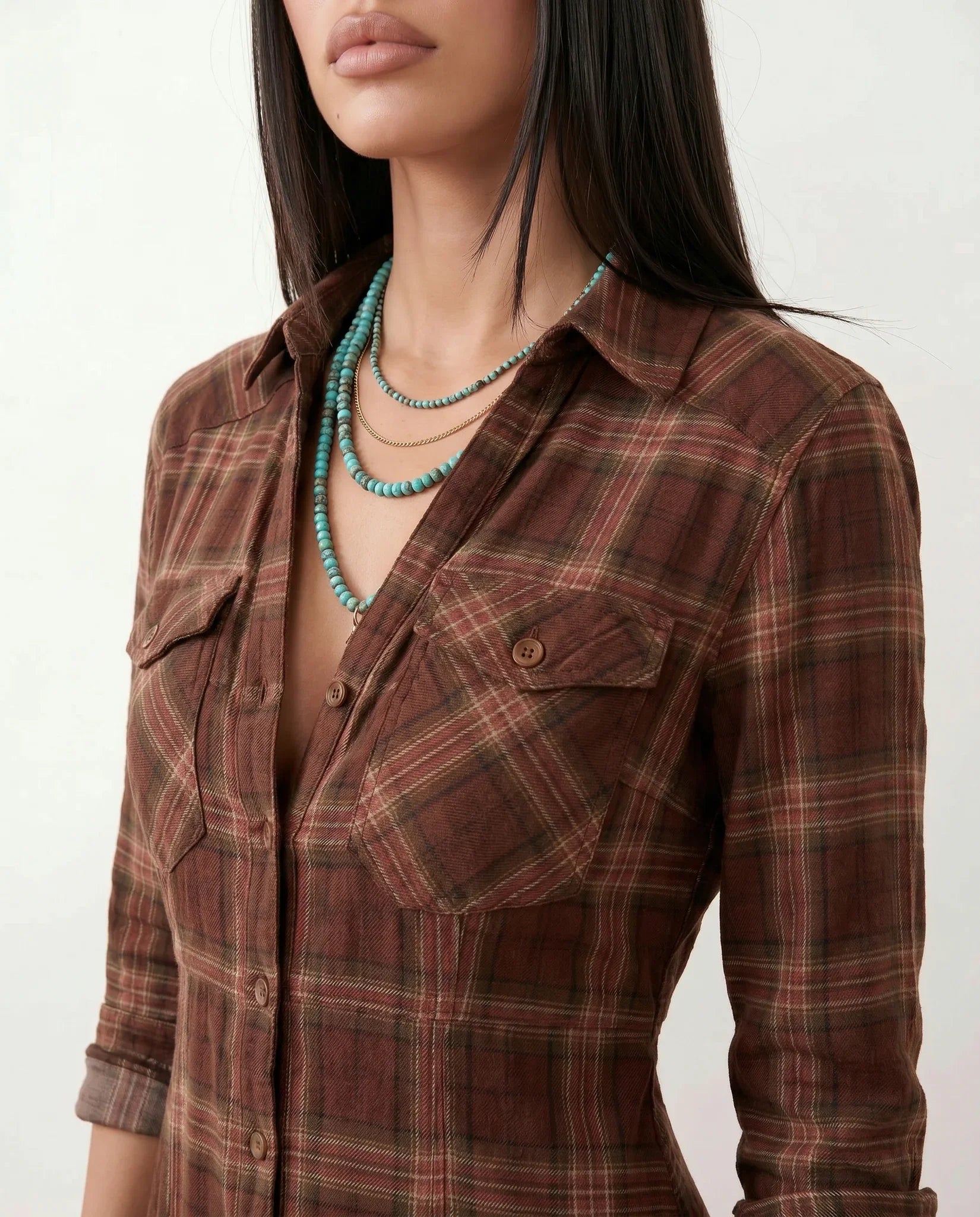 MARILENA | PLAID MAXI DRESS FOR WOMEN