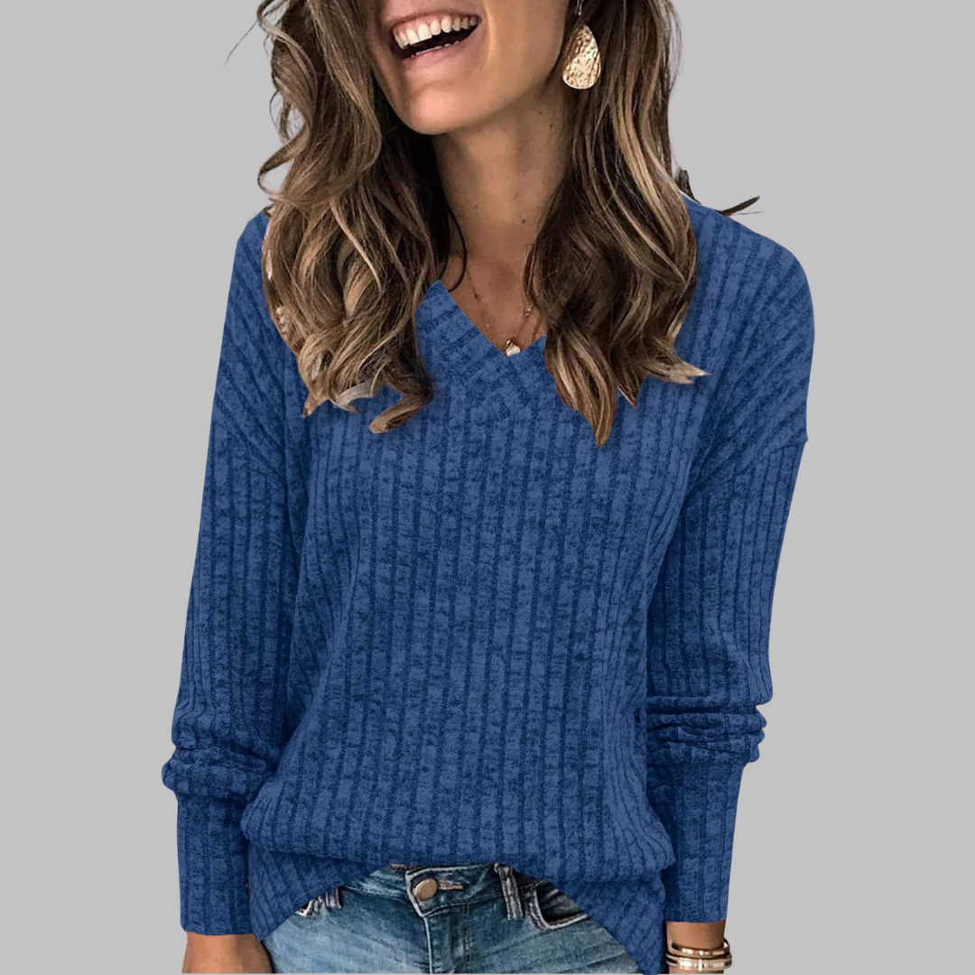 Deri | Comfy V-Neck Long Sleeve Top