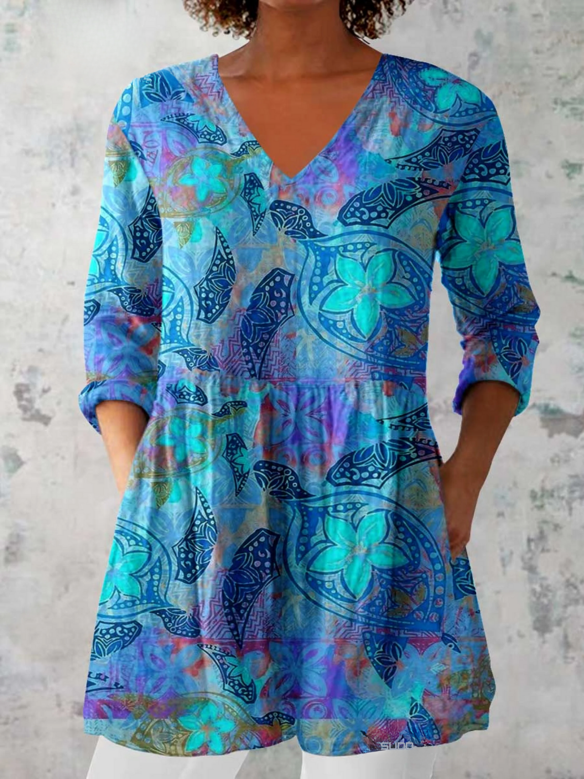 JULIETTE | LONG V-NECK BLOUSE FOR WOMEN