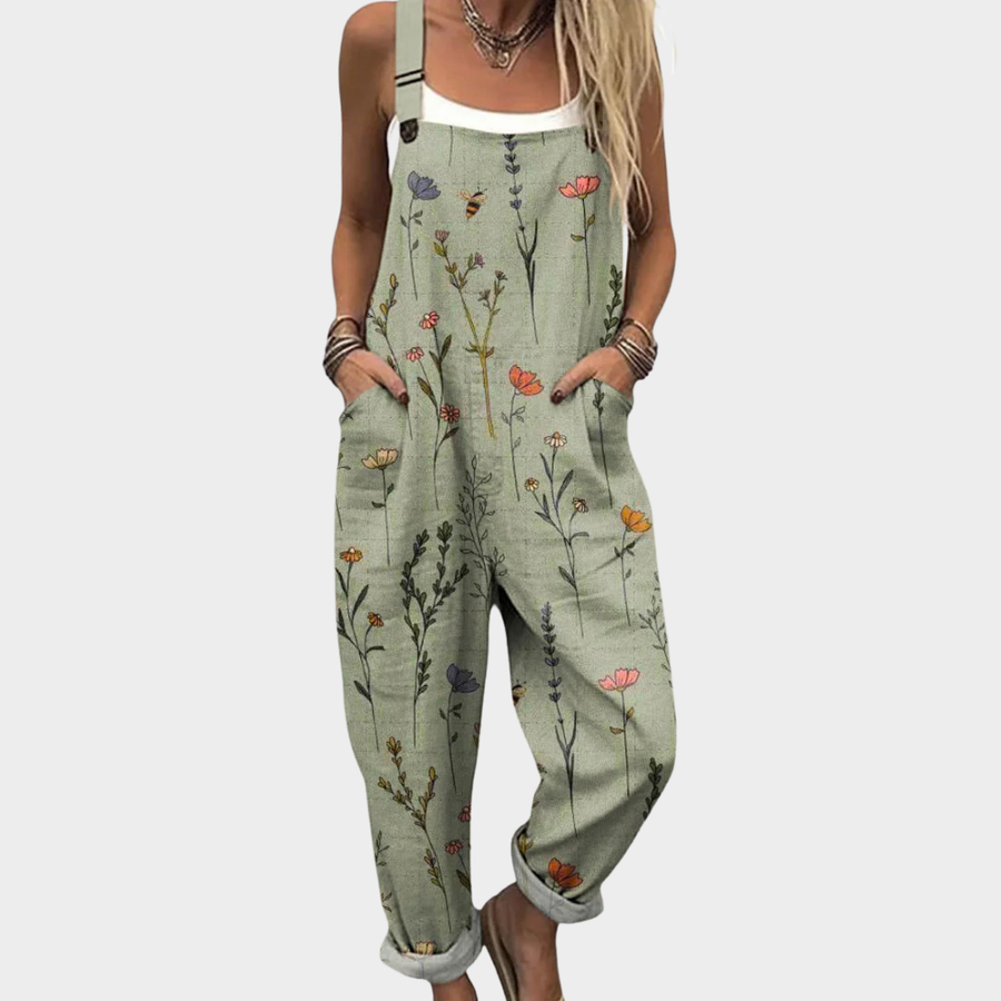 Maddy | Green Floral Overall