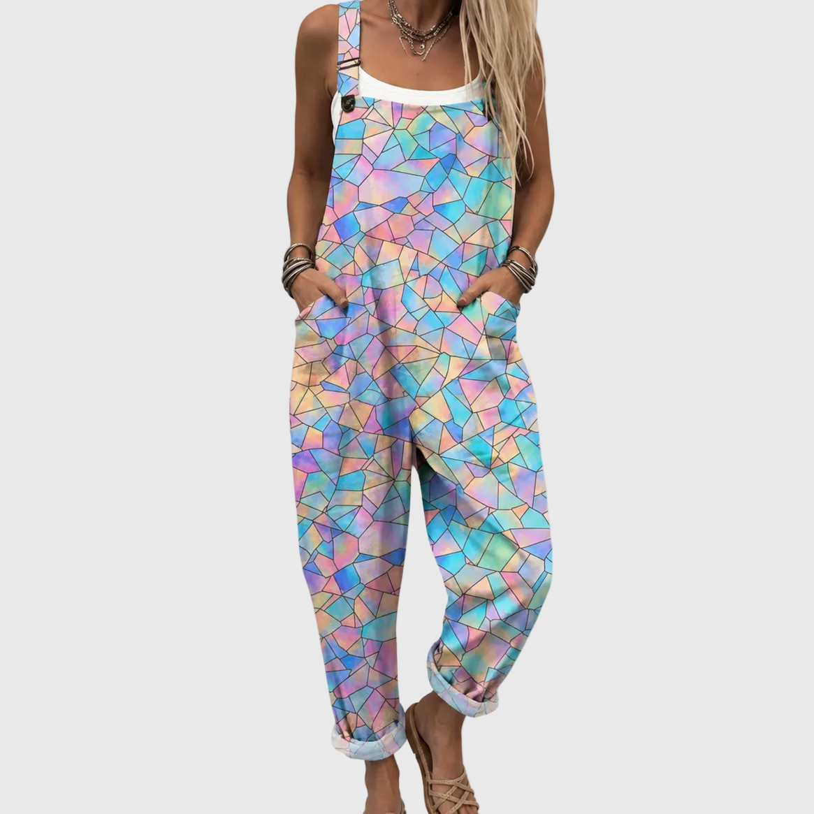 Mila | Pastel Mosaic Jumpsuit