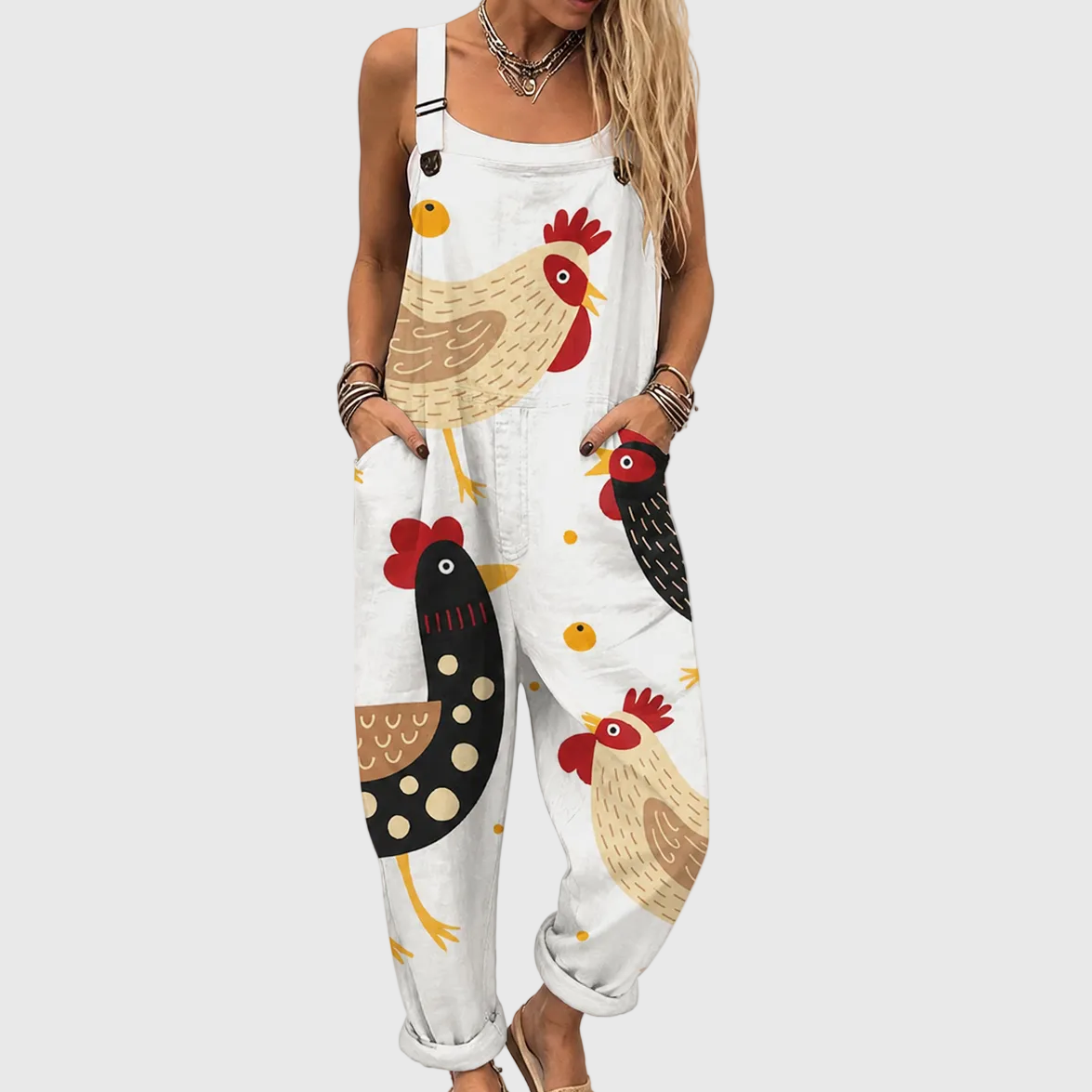 Clara | Rooster Print Jumpsuit