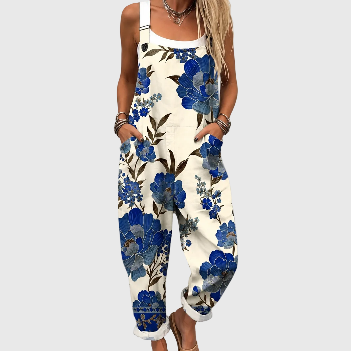 Adeline | Floral Dungaree Jumpsuit