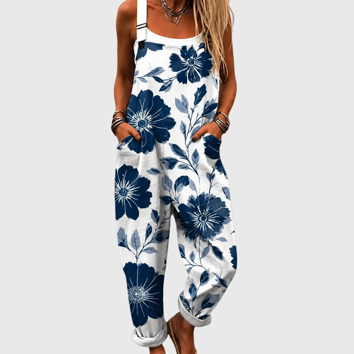 Iris | Indigo Floral Jumpsuit