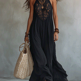 Bohemian Muse | Sleeveless Draped Evening Maxi Dress