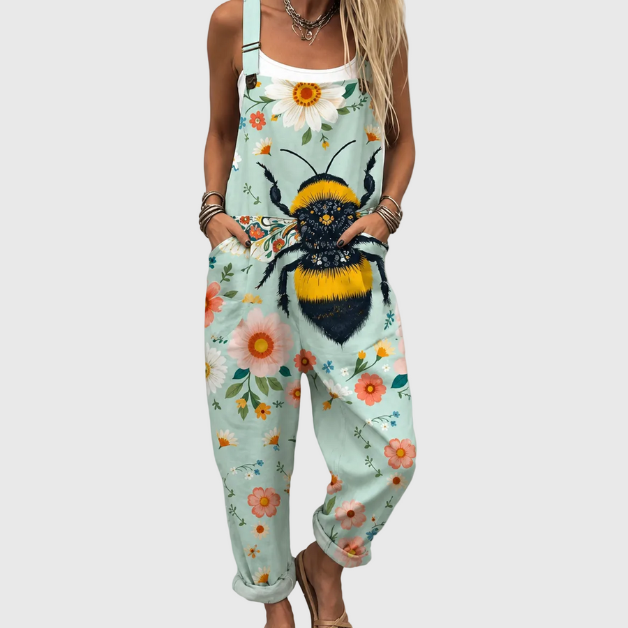 Daisy | Floral Bee Overalls