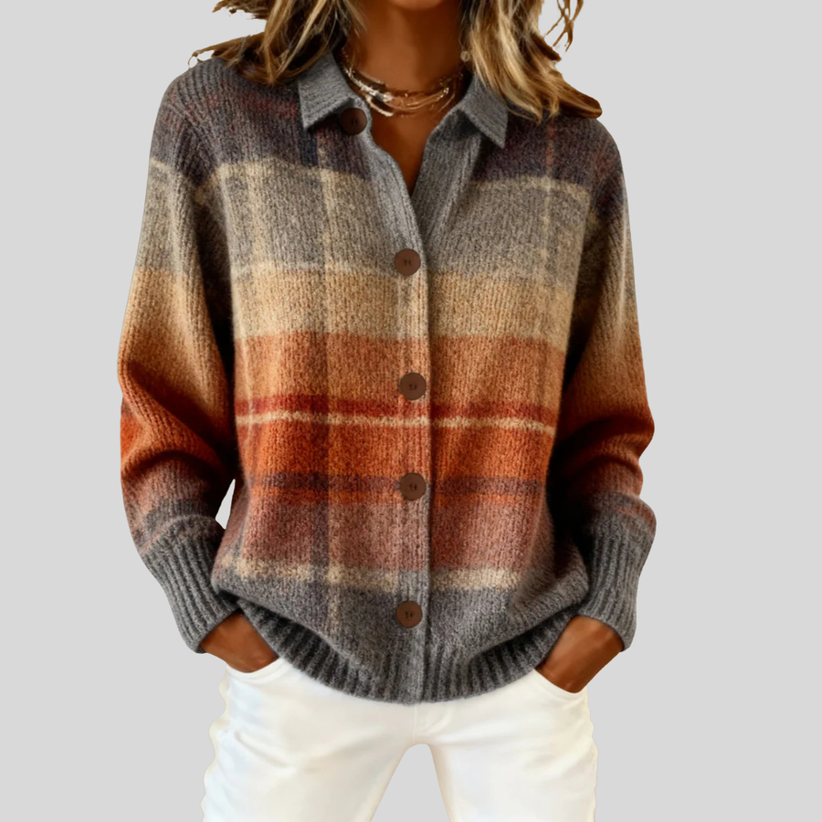 Seren | Checked Knit Cardigan