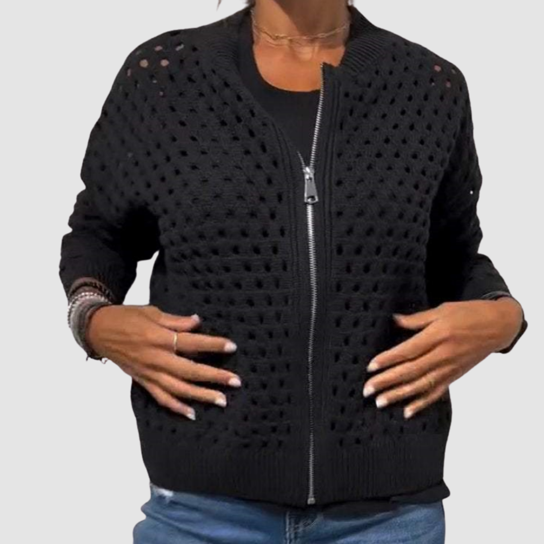 Desiree | Premium Knitted Cardigan with Hollow-Knit Detail
