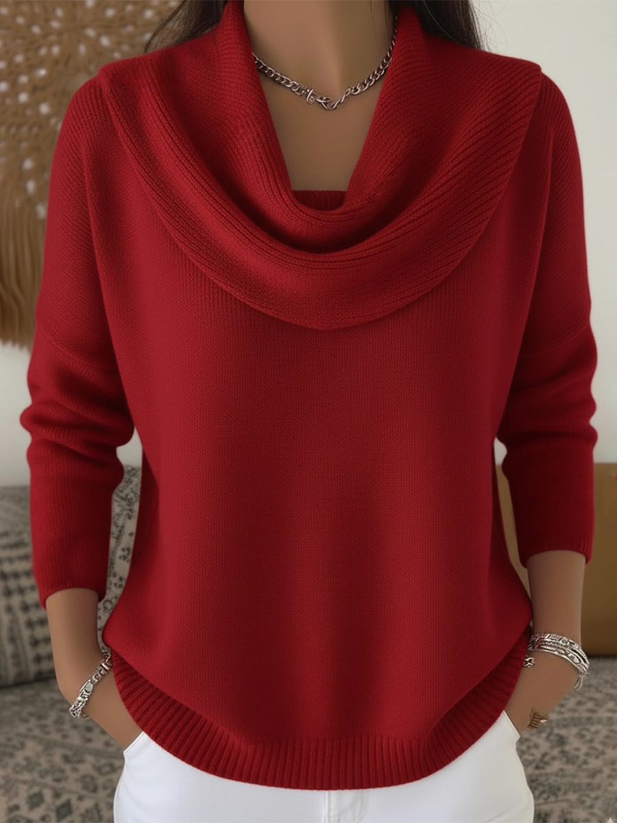 Cowl Neck Sweater | Women's Merino Wool Knit Pullover
