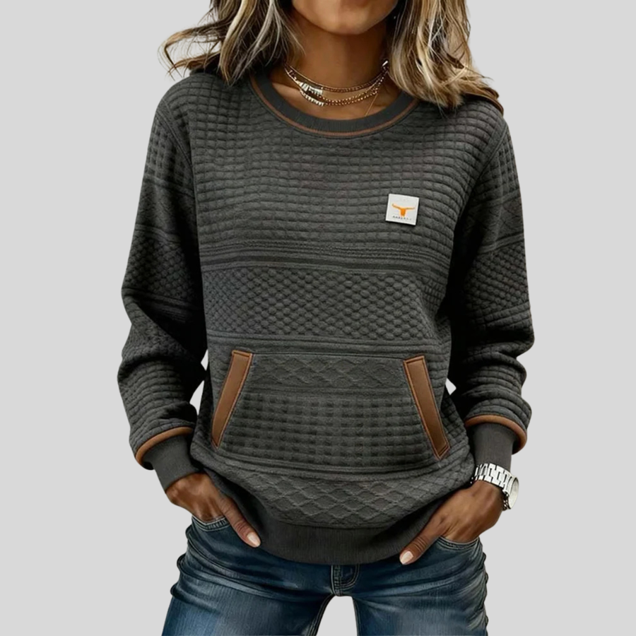 Noelle | Crew Neck Colorblock Sweatshirt