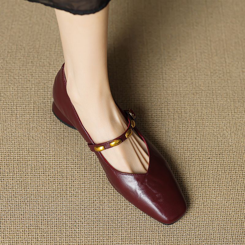 Zyra | Genuine Leather Mary Jane Flats