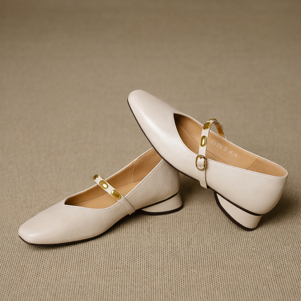 Zyra | Genuine Leather Mary Jane Flats