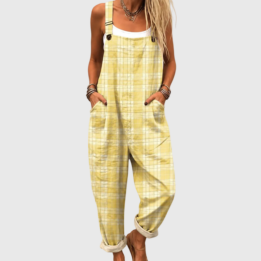 Charlotte | Pastel Plaid Overalls