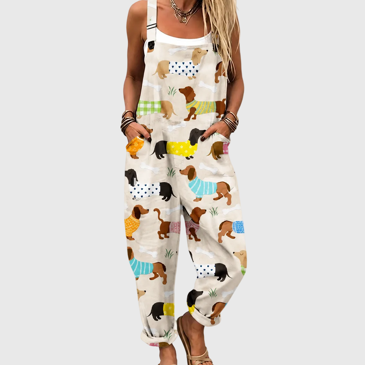 Daisy | Puppy Print Jumpsuit
