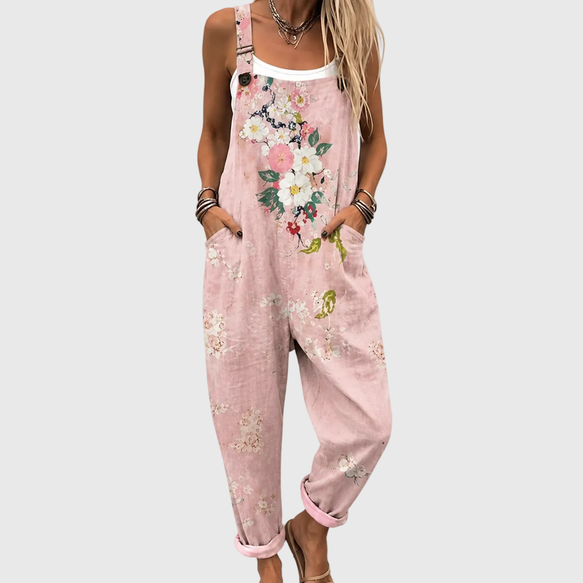 Camille | Floral Overalls Jumpsuit
