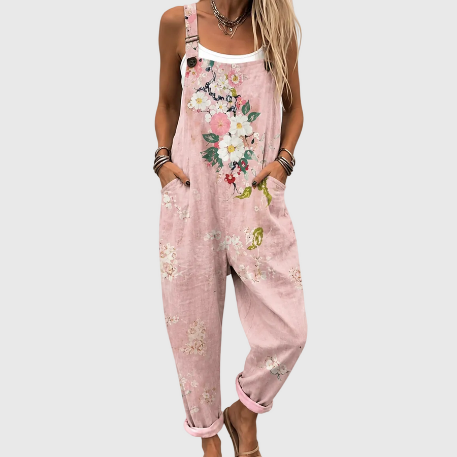 Camille | Floral Overalls Jumpsuit