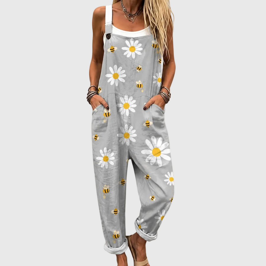 Daisy | Floral Bee Dungarees