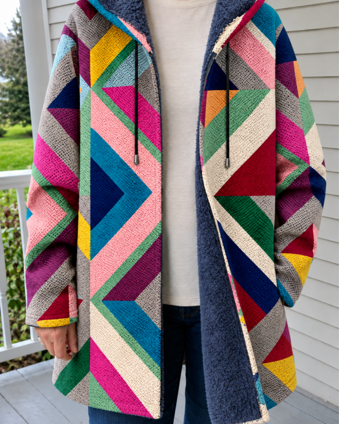 Aria | Bohemian Art Coat with Fleece Lining