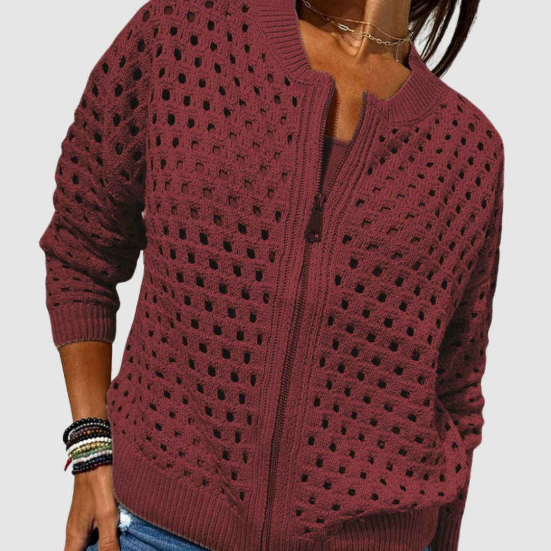 Desiree | Premium Knitted Cardigan with Hollow-Knit Detail