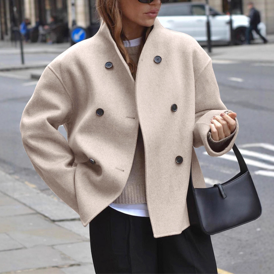 Bini | Cozy Long Sleeve Stand Collar Coat
