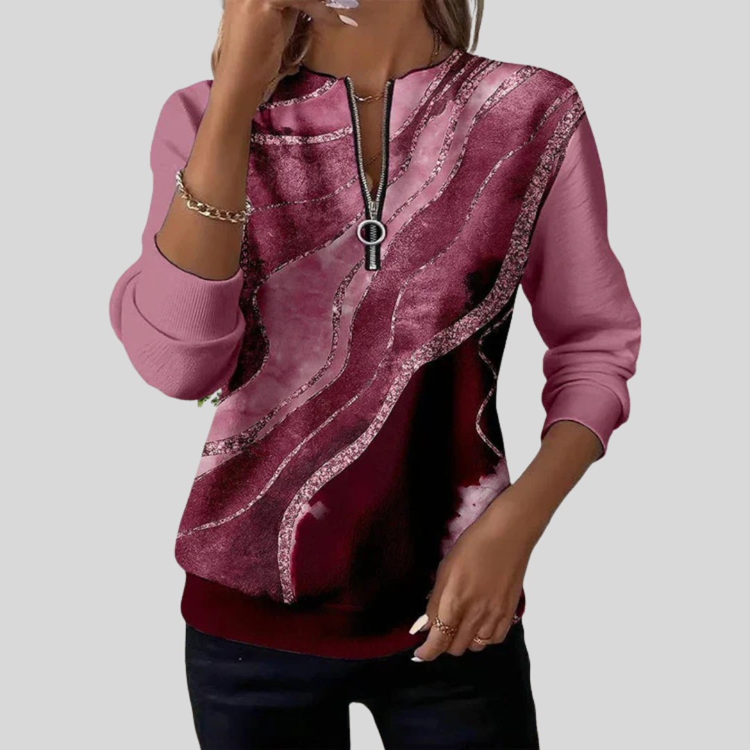 Nirvelle | Vintage Print Half-Zip Sweatshirt