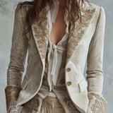 Ivory | Women's Embroidered Tailored Blazer