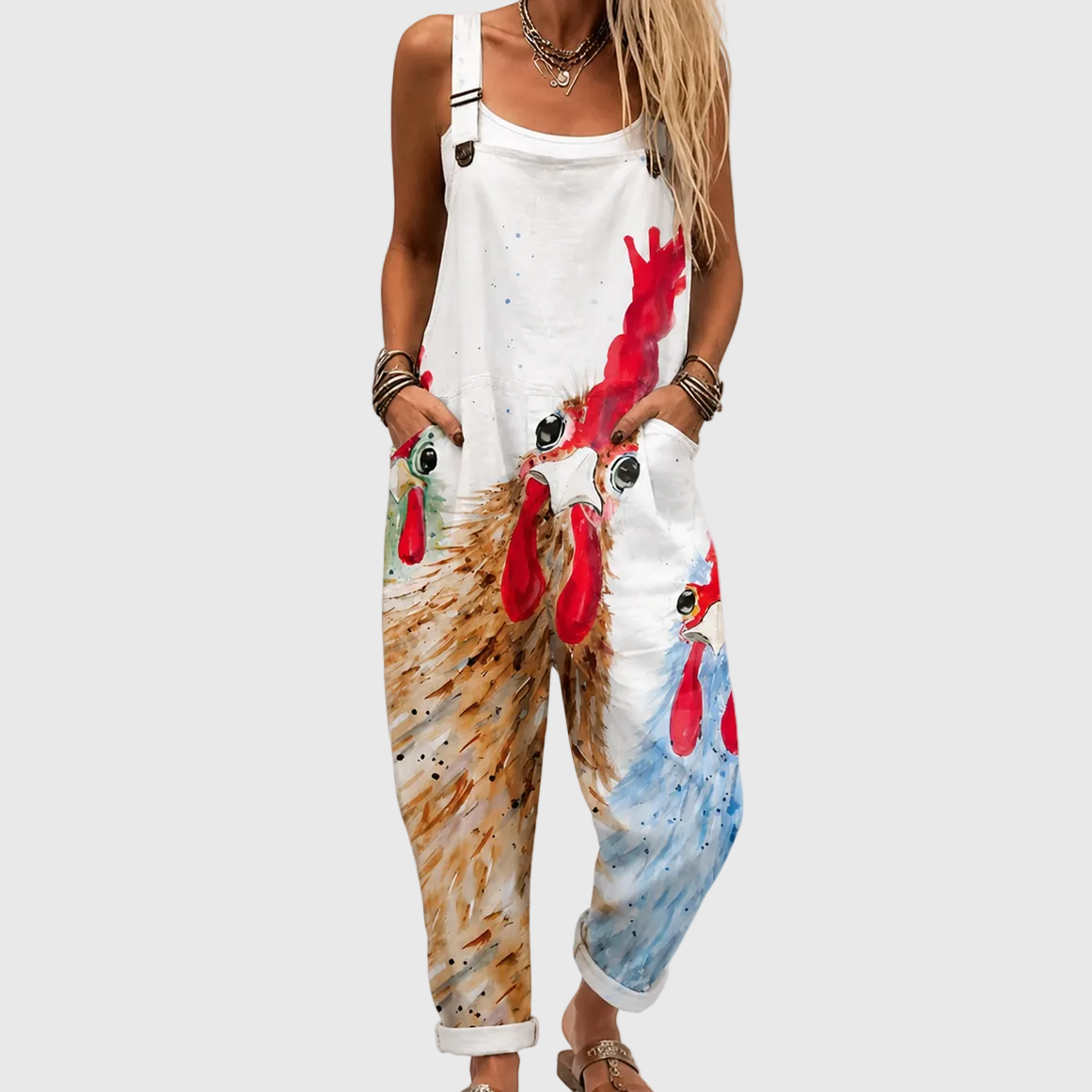 Nora | Country Chicken Print Jumpsuit