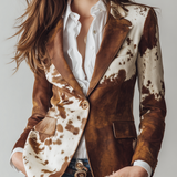 Maddox | Vintage Cow Print Eco-Friendly Blazer