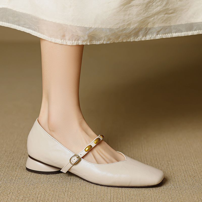 Zyra | Genuine Leather Mary Jane Flats