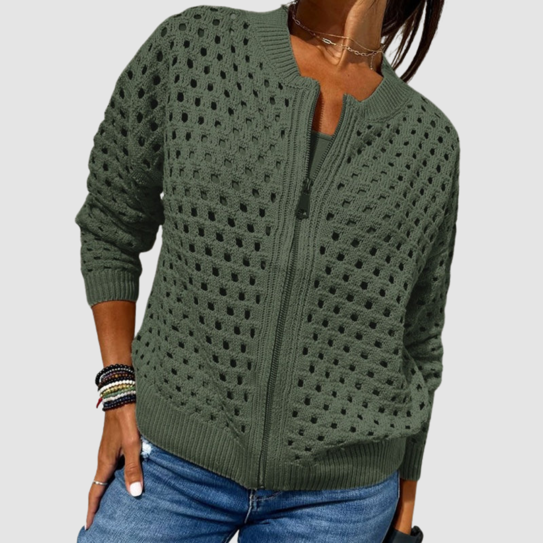 Desiree | Premium Knitted Cardigan with Hollow-Knit Detail