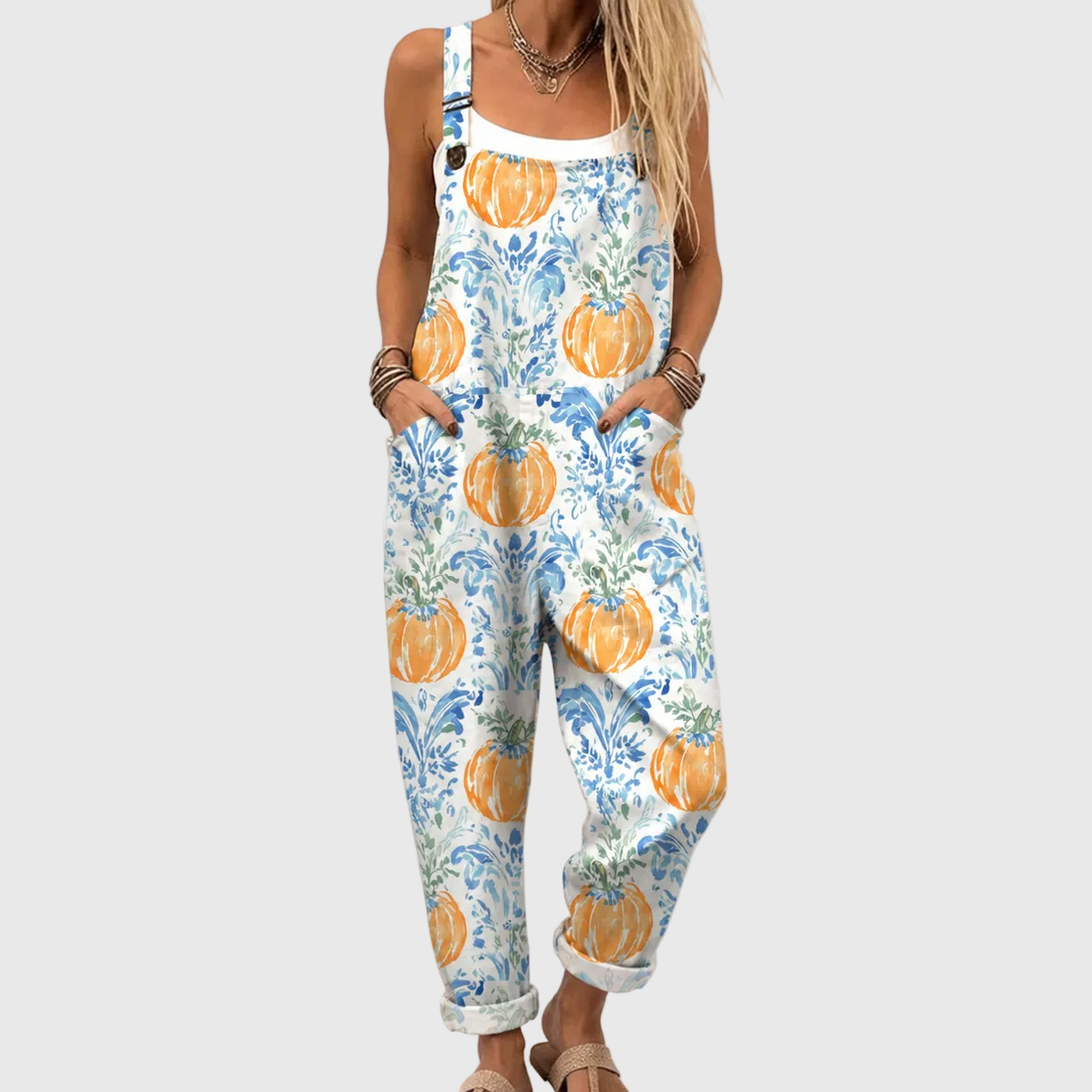 Willa | Pumpkin Floral Jumpsuit