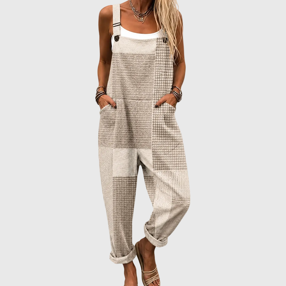 Maggie | Farmhouse Print Overalls