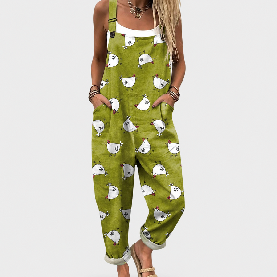 Clara | Hen Print Jumpsuit
