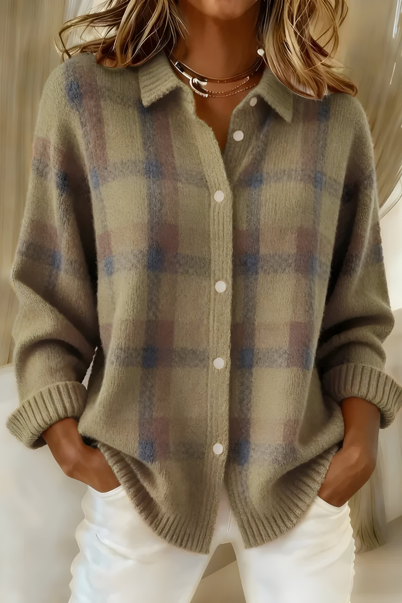 ANNA | PLAID KNIT CARDIGAN FOR WOMEN