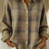Taylor | Knitted Cozy Checked Cardigan