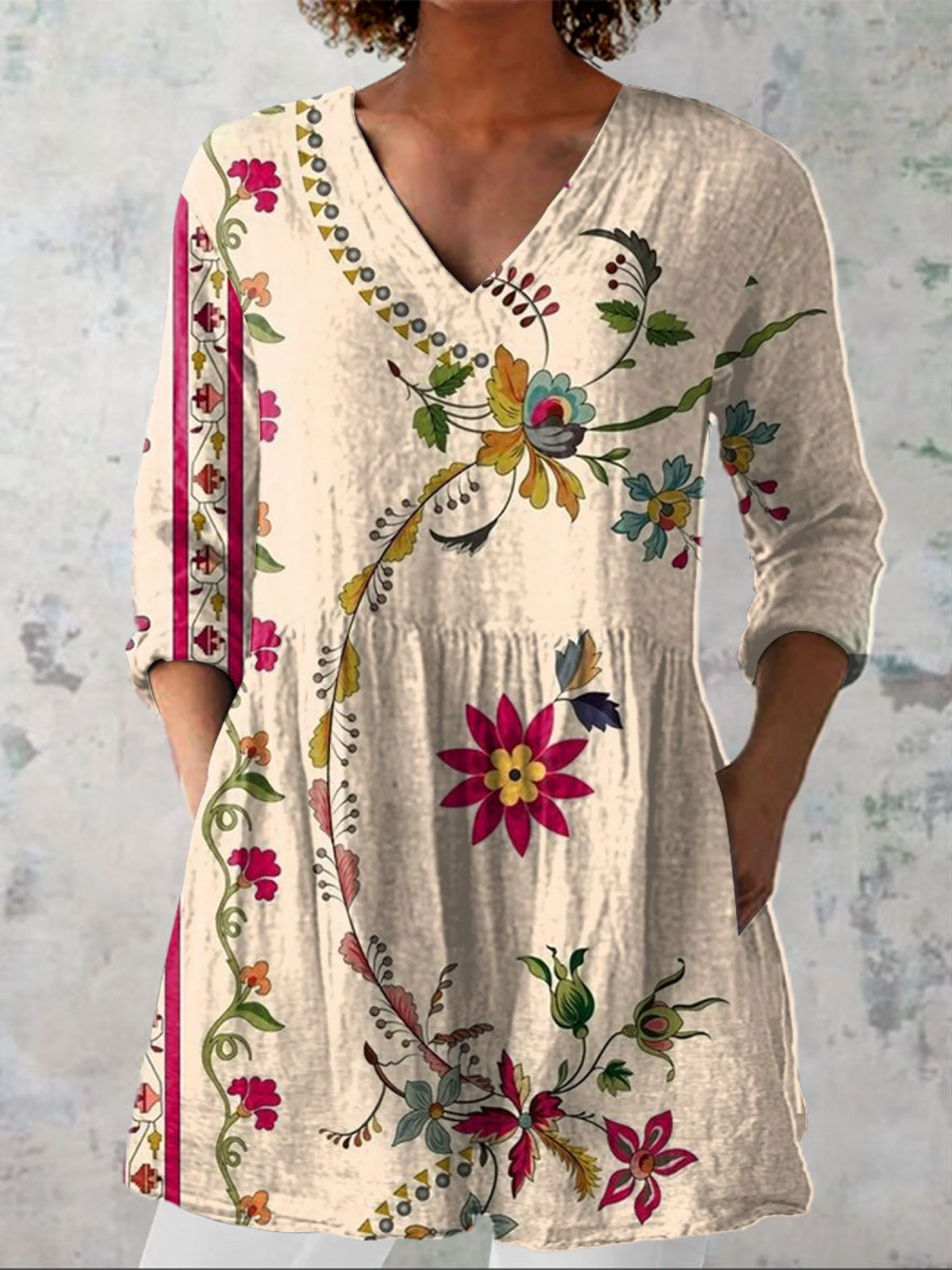 Clara™ | Long Blouse with V-Neck