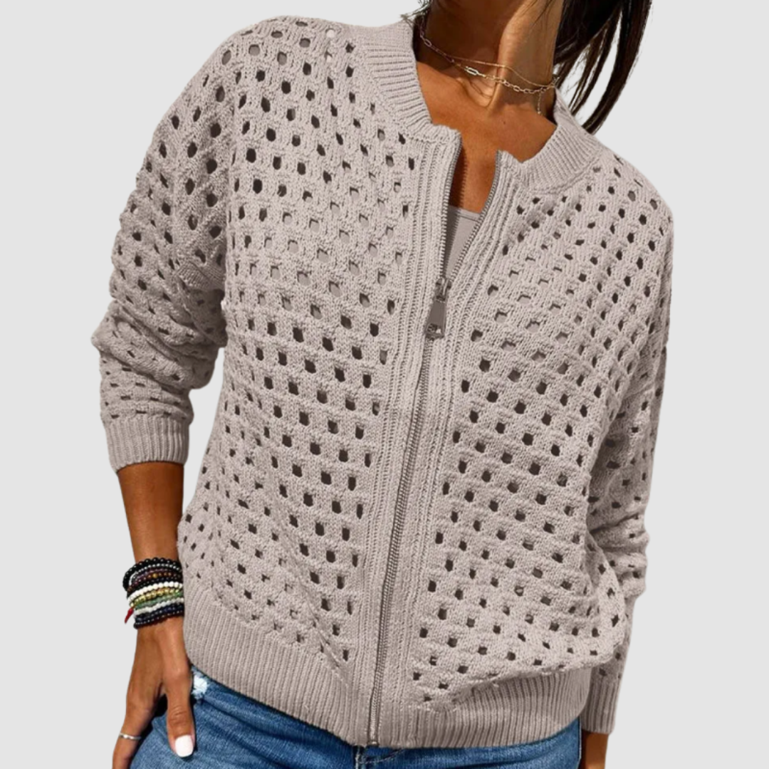 Desiree | Premium Knitted Cardigan with Hollow-Knit Detail