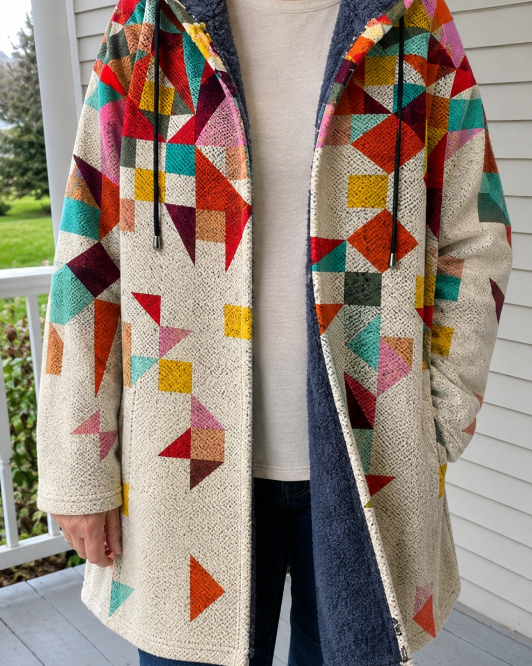 Cassandra | Bohemian Patchwork Fleece-Lined Coat