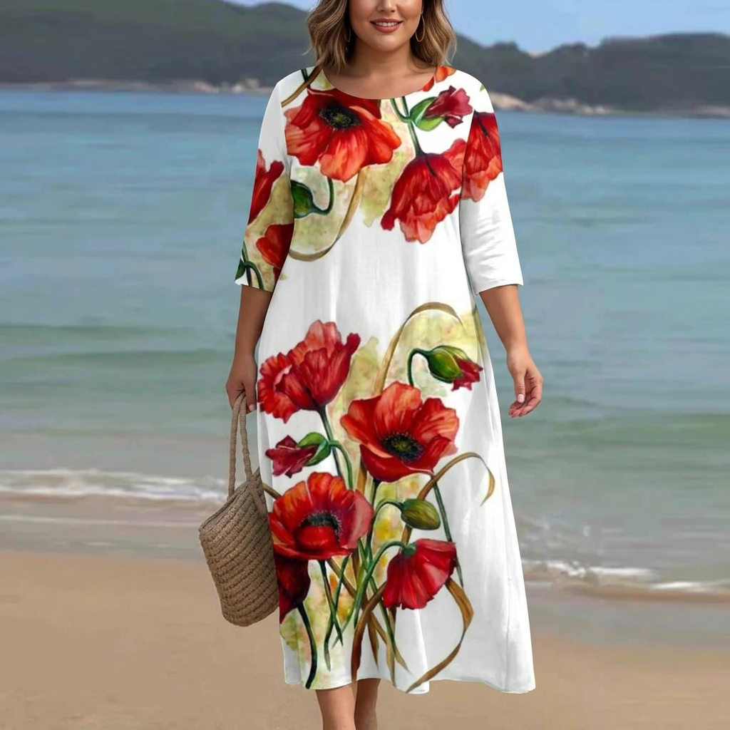 Celestine | Ocean-Inspired Summer Printed Midi Dress