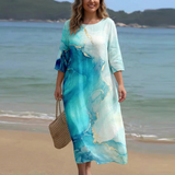 Celestine | Ocean-Inspired Summer Printed Midi Dress