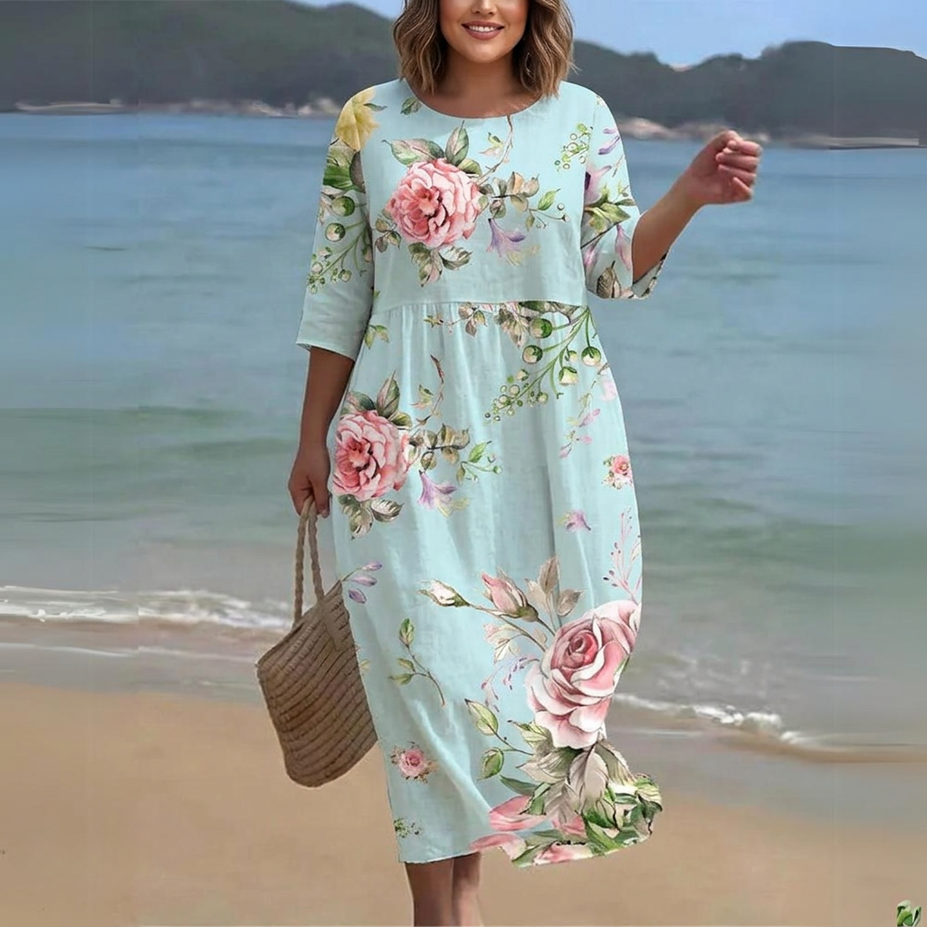 Celestine | Ocean-Inspired Summer Printed Midi Dress