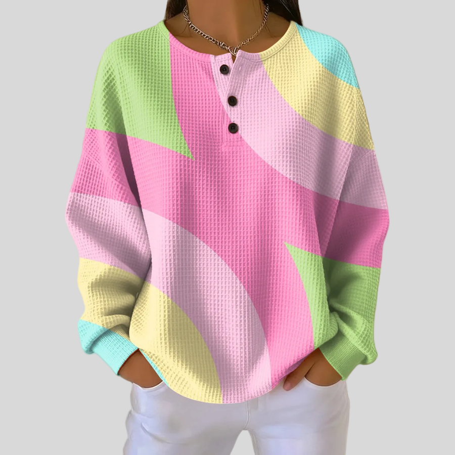 Lorelei | Abstract Pattern Waffle Sweatshirt