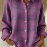 Rebecca | Knitted Relaxed Fit Checked Cardigan